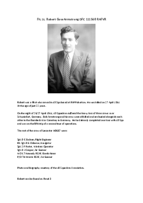 A preview of a PDF biography for Armstrong, Robert Gow